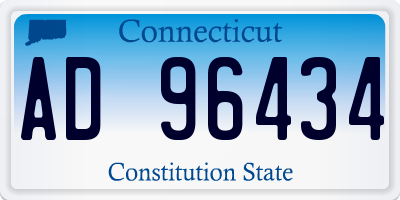 CT license plate AD96434