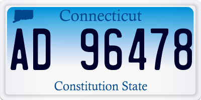 CT license plate AD96478