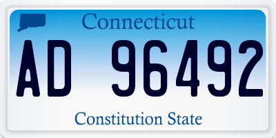 CT license plate AD96492
