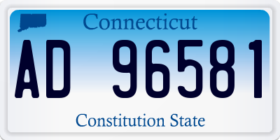 CT license plate AD96581
