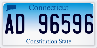 CT license plate AD96596