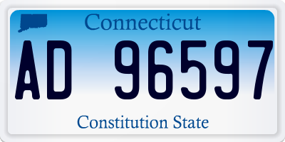 CT license plate AD96597