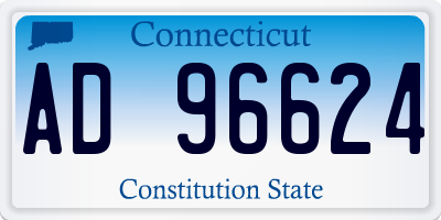 CT license plate AD96624