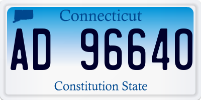 CT license plate AD96640