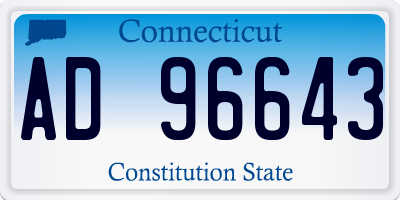 CT license plate AD96643