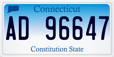 CT license plate AD96647