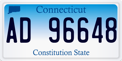CT license plate AD96648