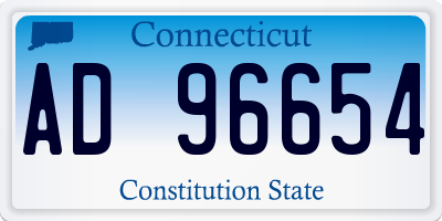 CT license plate AD96654