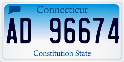 CT license plate AD96674