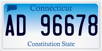 CT license plate AD96678