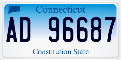 CT license plate AD96687