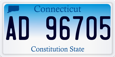 CT license plate AD96705