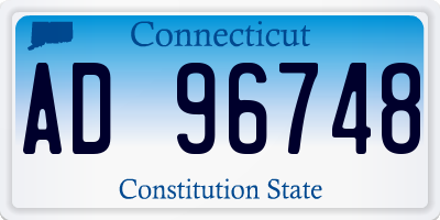 CT license plate AD96748
