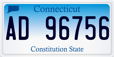 CT license plate AD96756