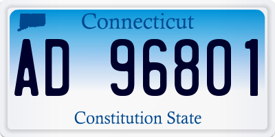 CT license plate AD96801