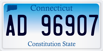 CT license plate AD96907