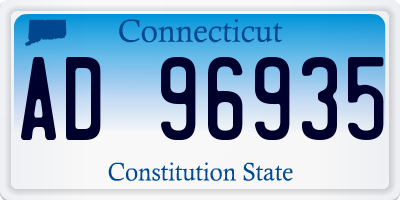 CT license plate AD96935