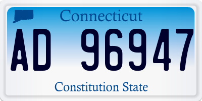 CT license plate AD96947