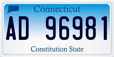 CT license plate AD96981