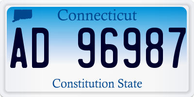 CT license plate AD96987
