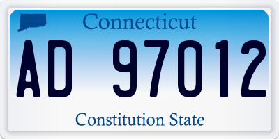 CT license plate AD97012