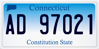 CT license plate AD97021