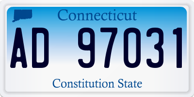CT license plate AD97031