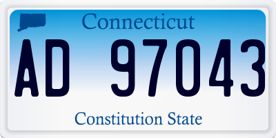 CT license plate AD97043