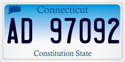 CT license plate AD97092
