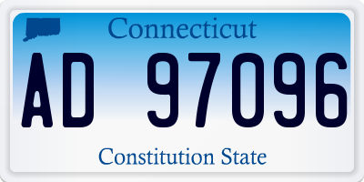 CT license plate AD97096