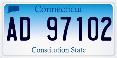 CT license plate AD97102