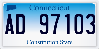 CT license plate AD97103