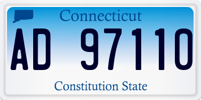 CT license plate AD97110