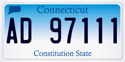 CT license plate AD97111