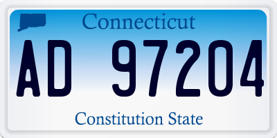 CT license plate AD97204