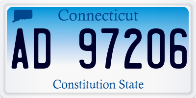 CT license plate AD97206