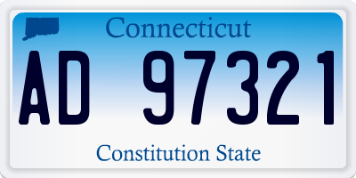 CT license plate AD97321