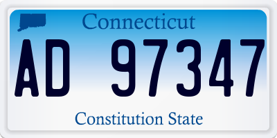 CT license plate AD97347