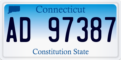 CT license plate AD97387