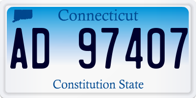CT license plate AD97407