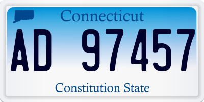 CT license plate AD97457