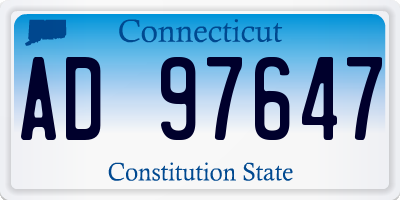 CT license plate AD97647