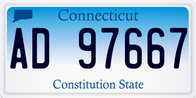 CT license plate AD97667