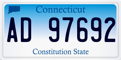 CT license plate AD97692