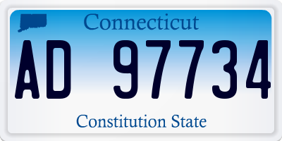 CT license plate AD97734