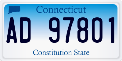CT license plate AD97801