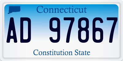 CT license plate AD97867