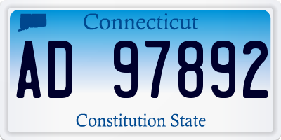 CT license plate AD97892