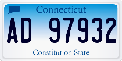 CT license plate AD97932