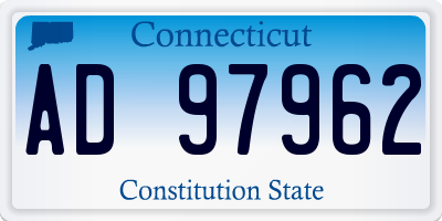 CT license plate AD97962